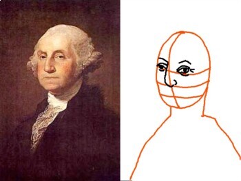 George Washington Portrait Drawing Step-by-step Powerpoint Lesson by