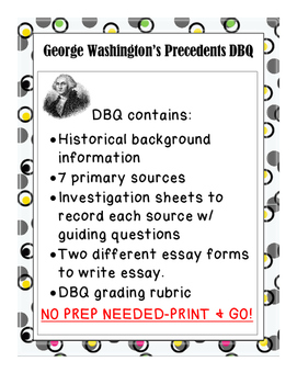 Preview of George Washington Precedents DBQ