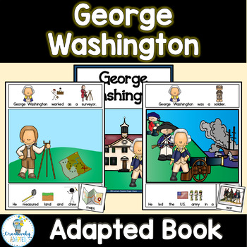 Preview of George Washington Presidents Day Adapted Book