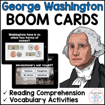 Preview of George Washington Presidents Day BOOM CARDS™ for Distance Learning