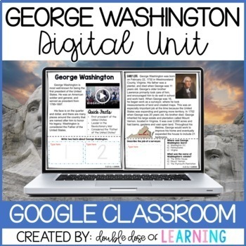 Preview of George Washington Presidents Day: DIGITAL Distance Learning GOOGLE Unit
