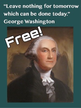 Preview of George Washington Quote Growth Mindset Poster - Presidents' Day FREE