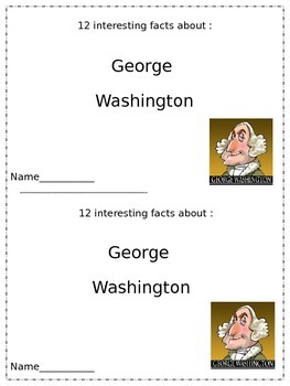 Preview of George Washington Reading Book for grades  3  - 6 - A book of interesting facts