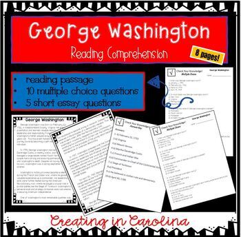 Preview of George Washington Reading Comprehension Packet