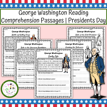 Preview of George Washington Reading Comprehension Passages | Presidents Day