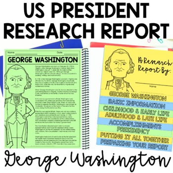 Preview of George Washington Research Report | President Biography | 3rd-5th Grade History