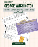 George Washington: Review Manipultaives, Flash cards, and Puzzle
