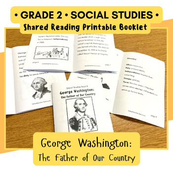 Preview of George Washington Social Studies Shared Reader Printable No Prep Grade 2