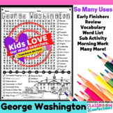George Washington: Word Search: Presidents' Day Activity :