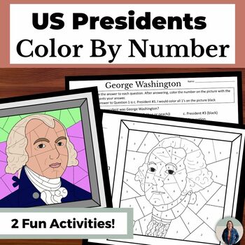 Preview of US Presidents George Washington and James Madison Presidents Day Activities