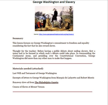 Preview of George Washington and Slavery