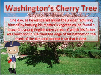 "George Washington and the Cherry Tree" President's Day Story/Activity