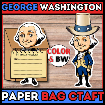 Preview of George Washington paper bag craft and writing activities | Presidents' Day Craft