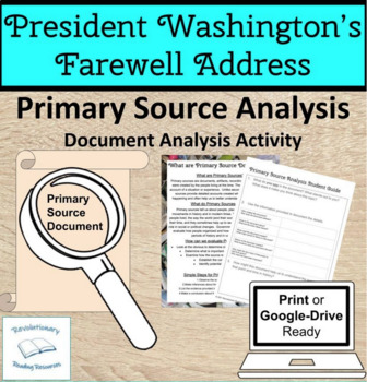 Preview of George Washington's Farewell Address Primary Source Document Analysis Activity