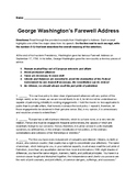 George Washington's Farewell Address Worksheet