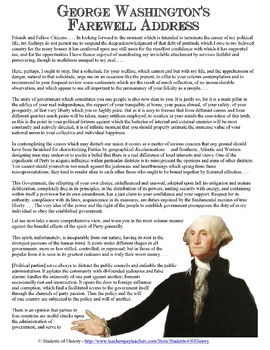 George Washington Farewell Speech Analysis
