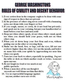 Preview of George Washington's Rules of Civility and Decent Behavior