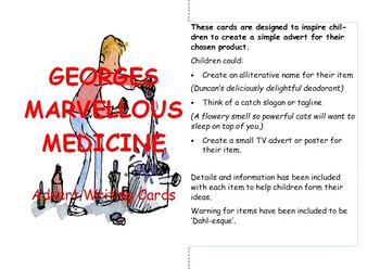 Preview of George's Marvellous Medicine Advert Writing Cards