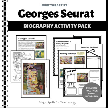 Preview of Georges Seurat Activities - Seurat Biography Art Activity Unit - Art Sub Lesson