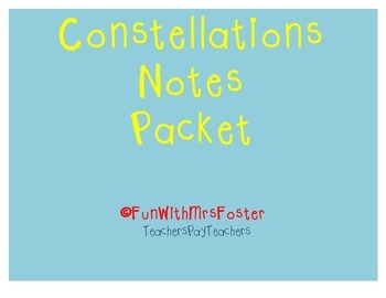 Preview of Georgia 4th Grade Constellations Notes Packet