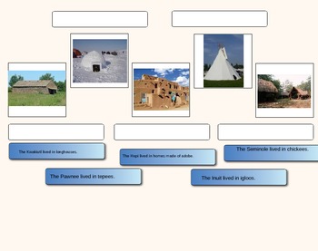 Preview of Georgia 4th Grade Native American Homes for Alternate Assessment
