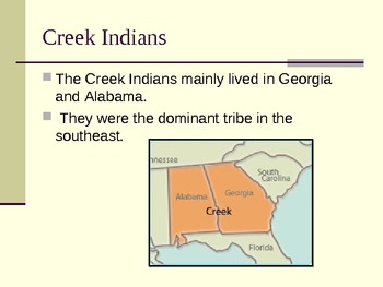 Preview of Georgia Creek Indians PowerPoint