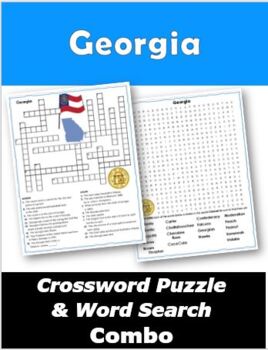 Georgia Crossword Puzzle Word Search Combo TPT