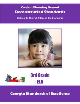Preview of Georgia Standards of Excellence ELA 3rd Grade Deconstructed Standard Manual