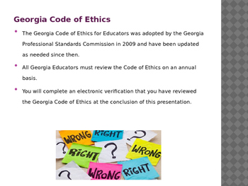 Georgia Educators Code Of Ethics Power Point By Teacher Tricks And Tools