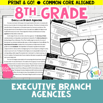 Preview of Georgia Executive Branch State Agencies - Social Studies SS8CG3 SS8CG3b GSE