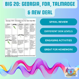 Georgia, FDR, Talmadge & New Deal BIG 20 (SS8H8)- No Prep!