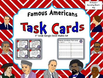 Preview of Georgia Famous Americans Task Card Kit- Scoot Game/ Center Activity
