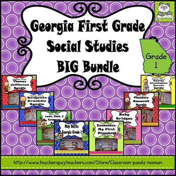 Preview of Georgia First Grade Social Studies BIG Bundle (Meets New GSE's)