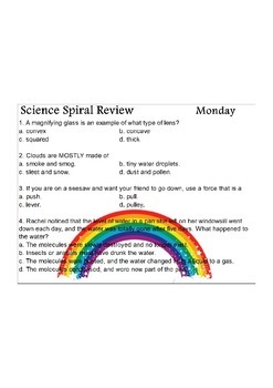 Preview of Georgia (GPS) 4th Grade Science Spiral 10 – Differentiated