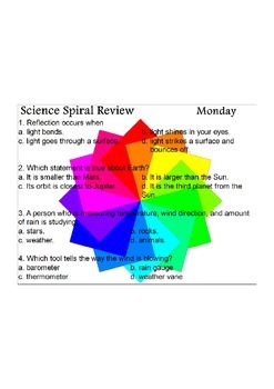 Preview of Georgia (GPS) 4th Grade Science Spiral 11 - Differentiated