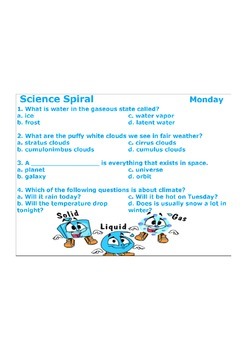 Preview of Georgia (GPS) 4th Grade Science Spiral 2 - Differentiated