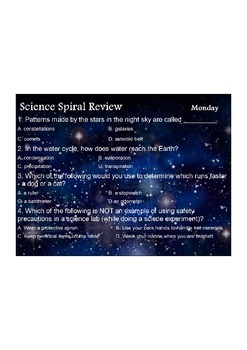 Preview of Georgia (GPS) 4th Grade Science Spiral 4 - Differentiated