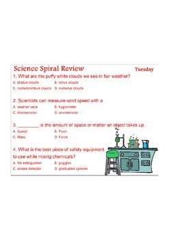 Preview of Georgia (GPS) 4th Grade Science Spiral 5 - Differentiated