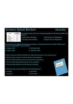 Preview of Georgia (GPS) 4th Grade Science Spiral 8 - Differentiated