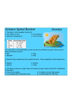 Preview of Georgia (GPS) 4th Grade Science Spiral 9 - Differentiated