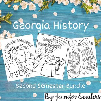 Preview of Georgia History Second Semester Color by Numbers Bundle
