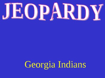 Preview of Georgia Indians Jeopardy Game PowerPoint