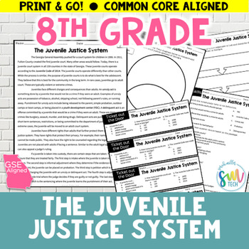 Preview of Georgia Juvenile Justice System - Social Studies Reading SS8CG5 GSE