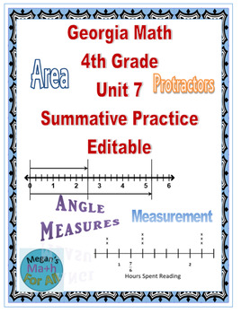 Preview of Georgia Math 4th Grade Unit 7 Summative Practice - Editable