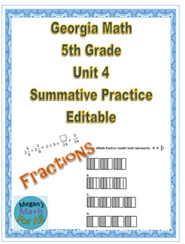 Preview of Georgia Math 5th Grade Unit 4 Summative Practice - Editable