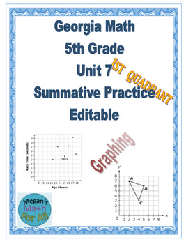 Preview of Georgia Math 5th Grade Unit 7 Summative Practice - Editable