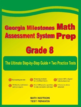 Preview of Georgia Milestones Assessment System Math Prep Grade 8: Step by Step Guide+Tests