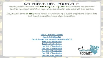 Preview of Georgia Milestones Bootcamp - Mathematics 3rd - 8th Grade