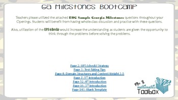 Preview of Georgia Milestones Bootcamp - Mathematics 4th Grade