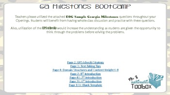 Preview of Georgia Milestones Bootcamp - Mathematics 6th Grade